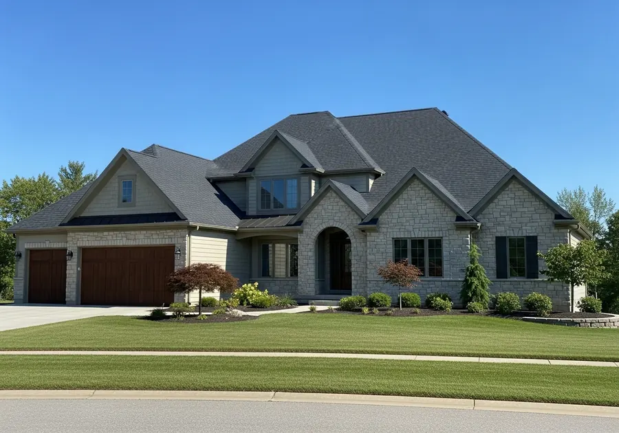 Finished residential roof
